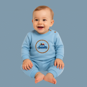 fato treino cardado bebé menino carro