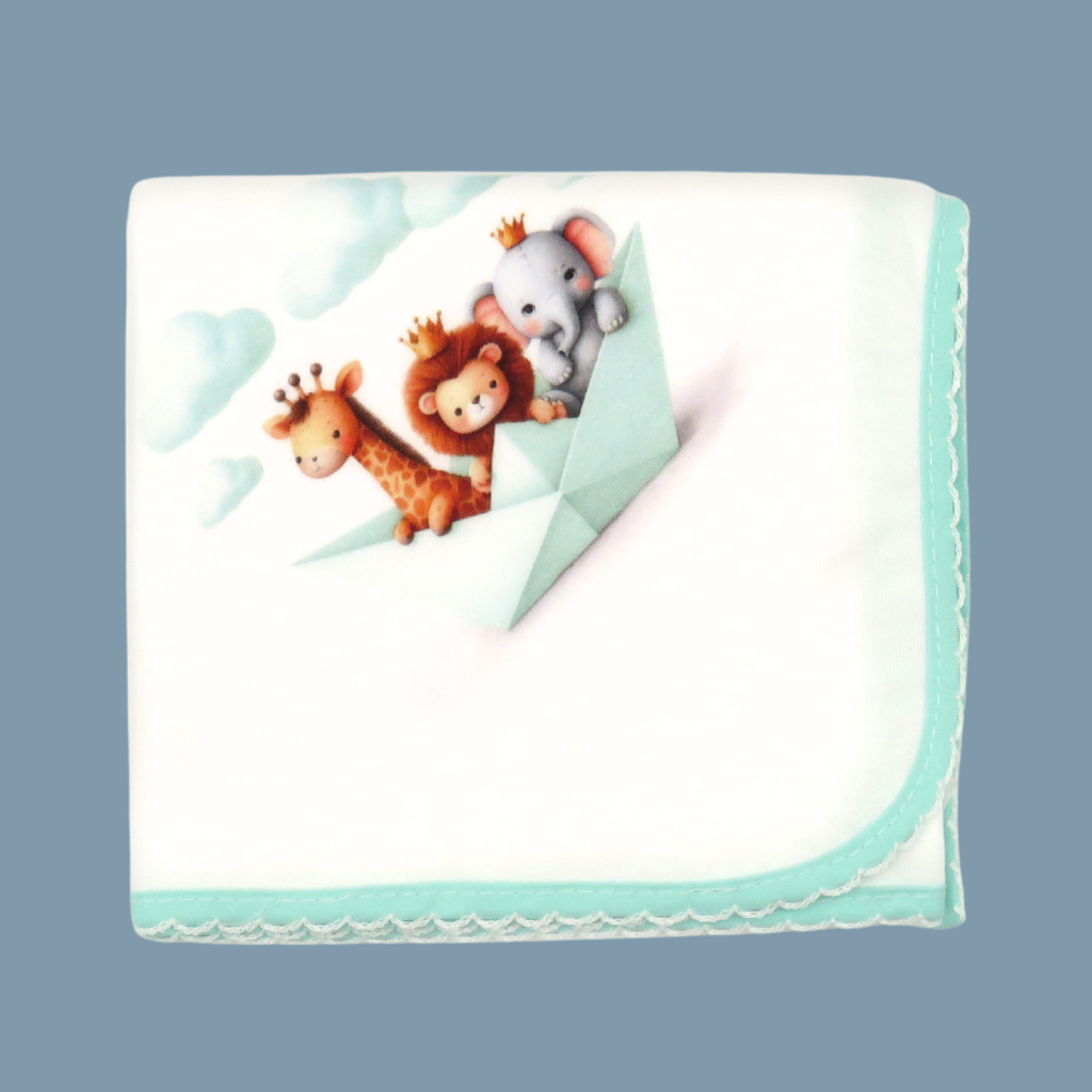 fralda bebé bordada animais