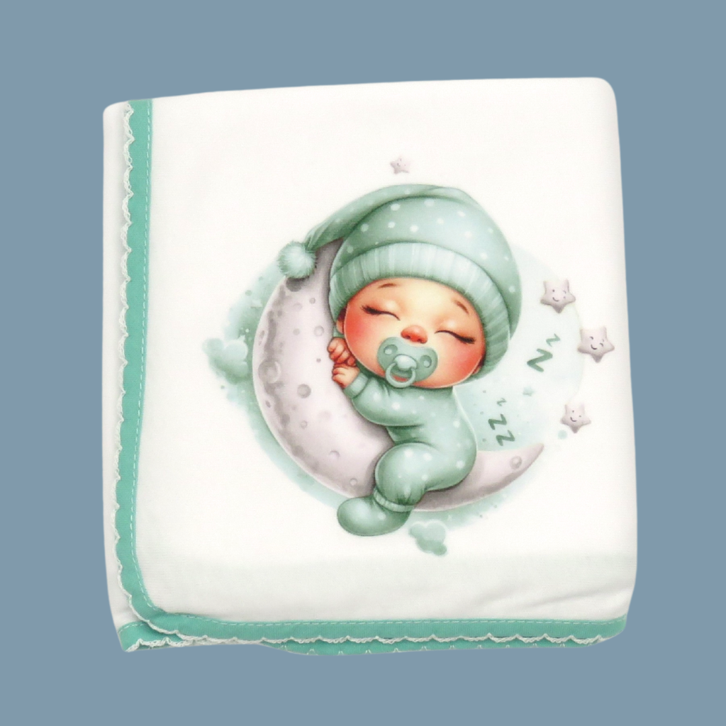 fralda bordada bebé drominhoco