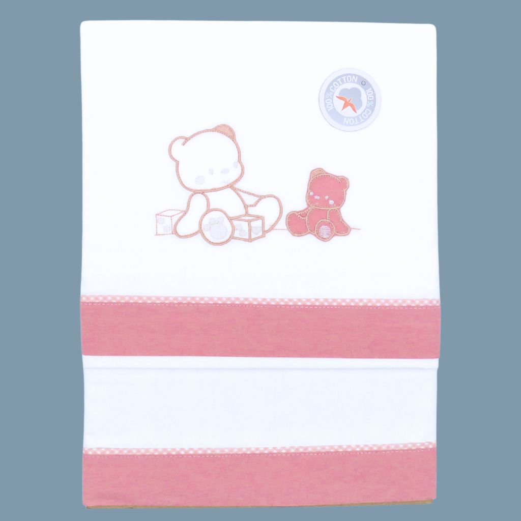 jogo lençóis maxi cuna algodão bordado