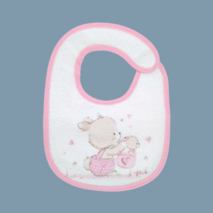 babete plastificada coelhinho na cestinha