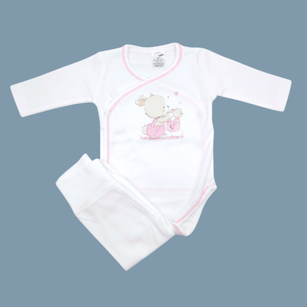 body e collants bebé coelhinho na cestinha