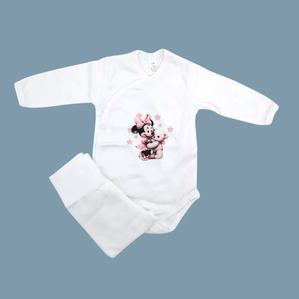 Body e Collants Bebé Minie e Mickey c/ Ursinho Com Carda - Image 2