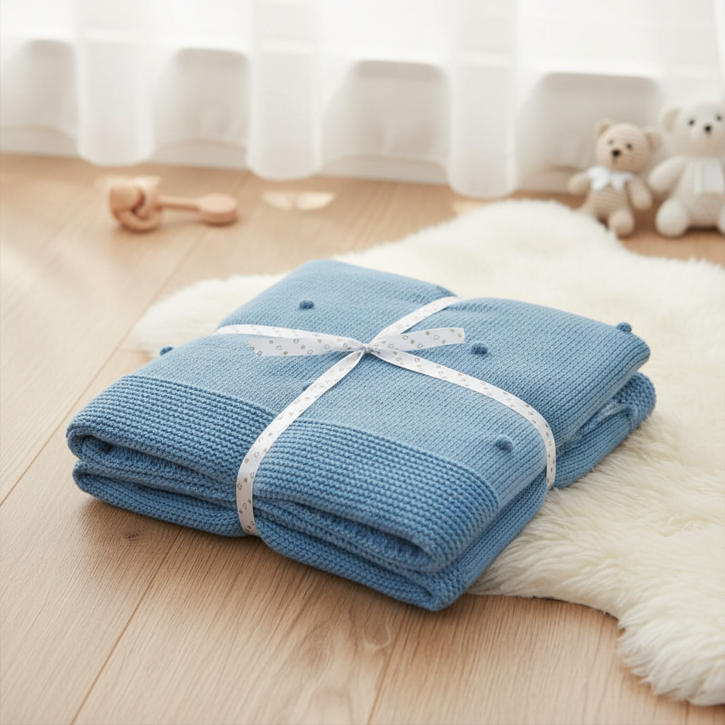 Manta Bebé Malha c/ Pompom - Image 8