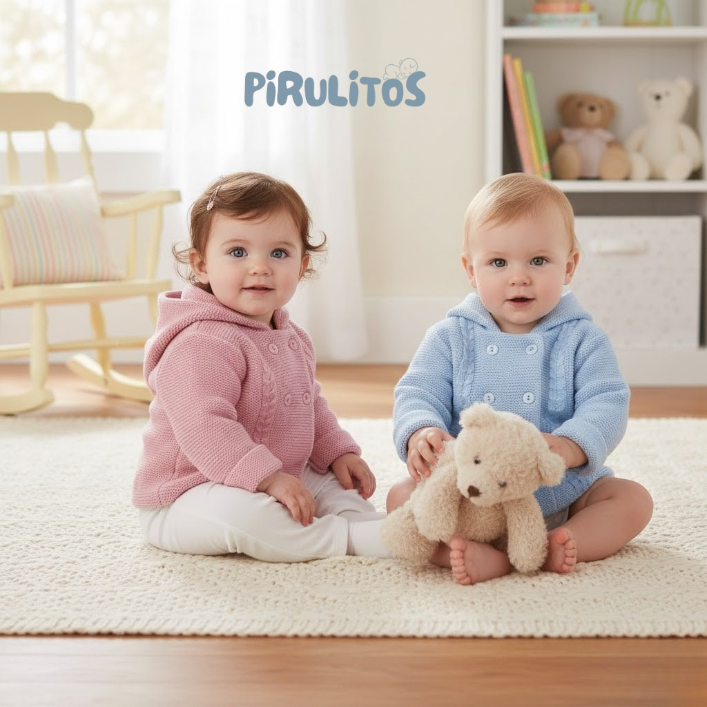 Casaco Bebé Malha c/ Capuz e Botões