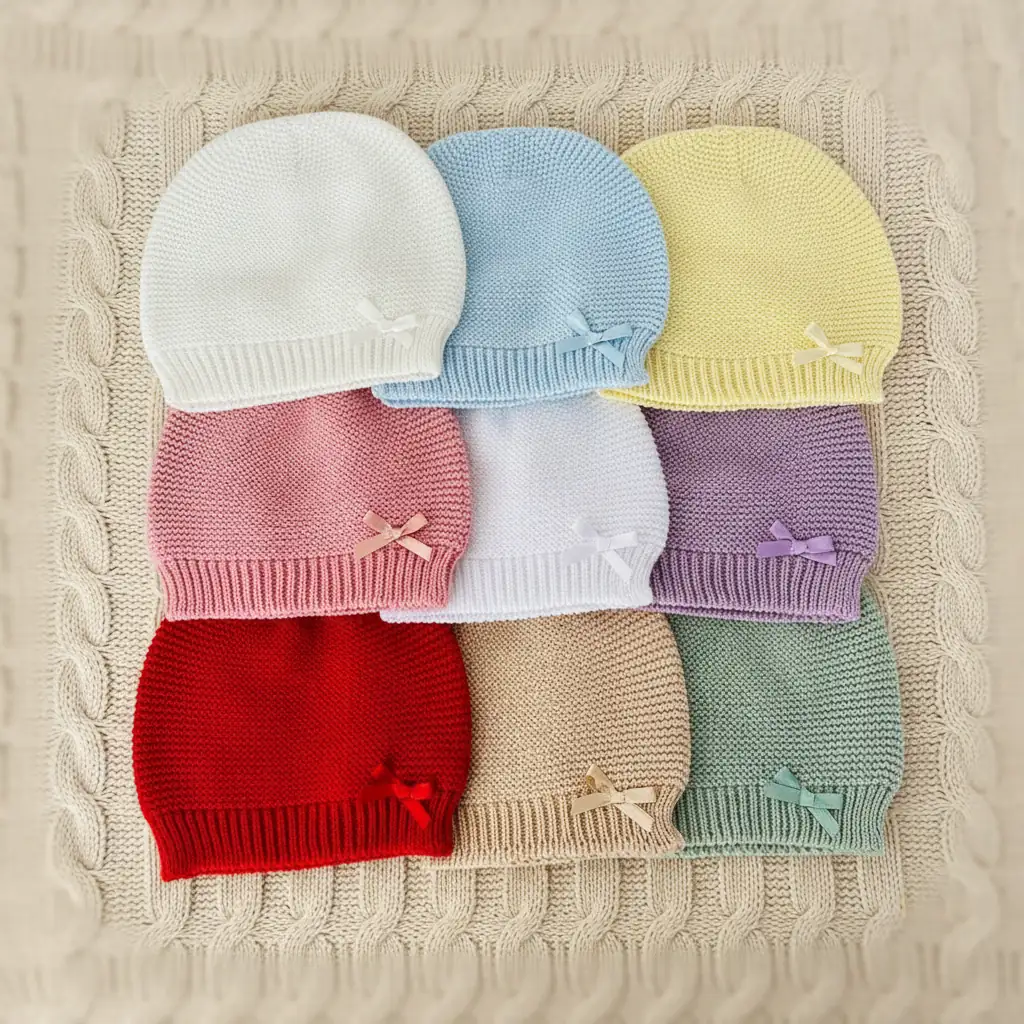 Gorro Bebé Em Malha Algodão com Lacinho