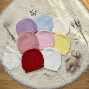 Gorro Bebé Em Malha Algodão com Lacinho