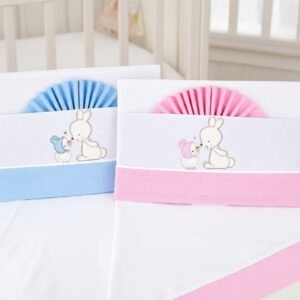 Jogo Cama bebé em Flanela Coelhinho e Patinho