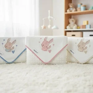 Manta Topitos Coelho Malandreco<span> - </span>Azul