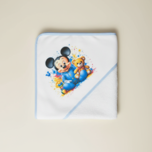 Toalha Bebé Mickey e Minnie Colorido