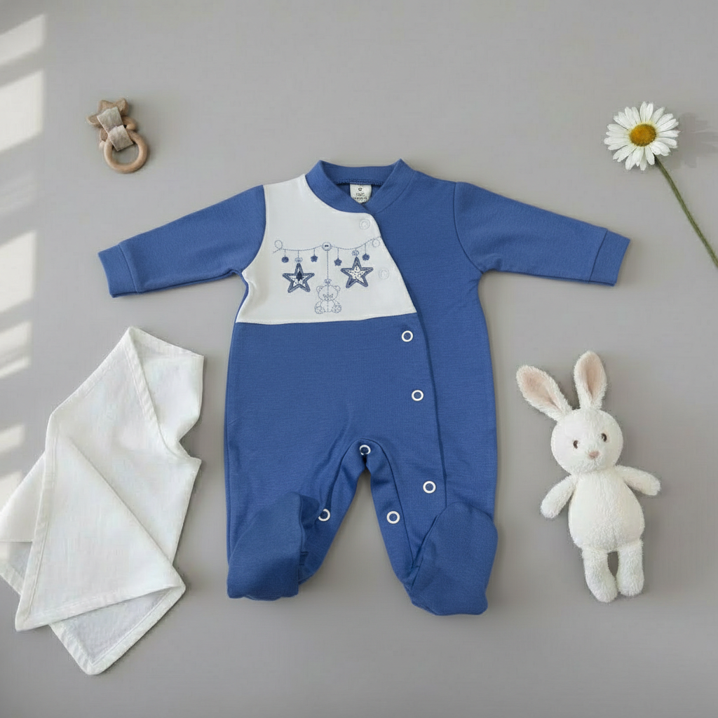 Babygrow em Algodão Ursinho e Estrelinhas - Image 2