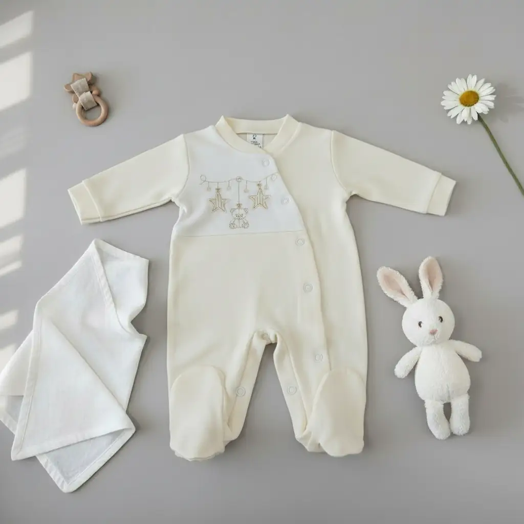 Babygrow em Algodão Ursinho e Estrelinhas - Image 3