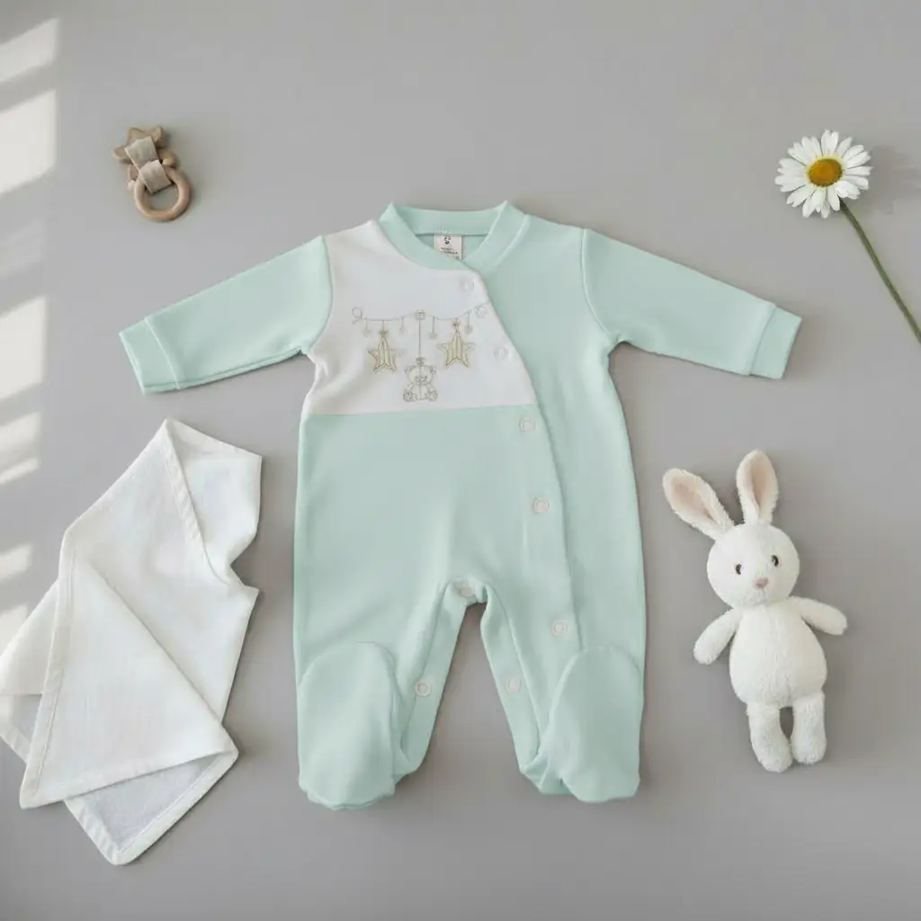 Babygrow em Algodão Ursinho e Estrelinhas - Image 4