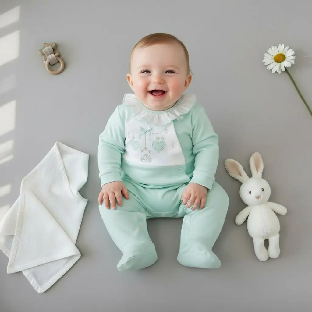 Babygrow Menina em Algodão Ursinho e Estrelinhas com Golinha - Image 4