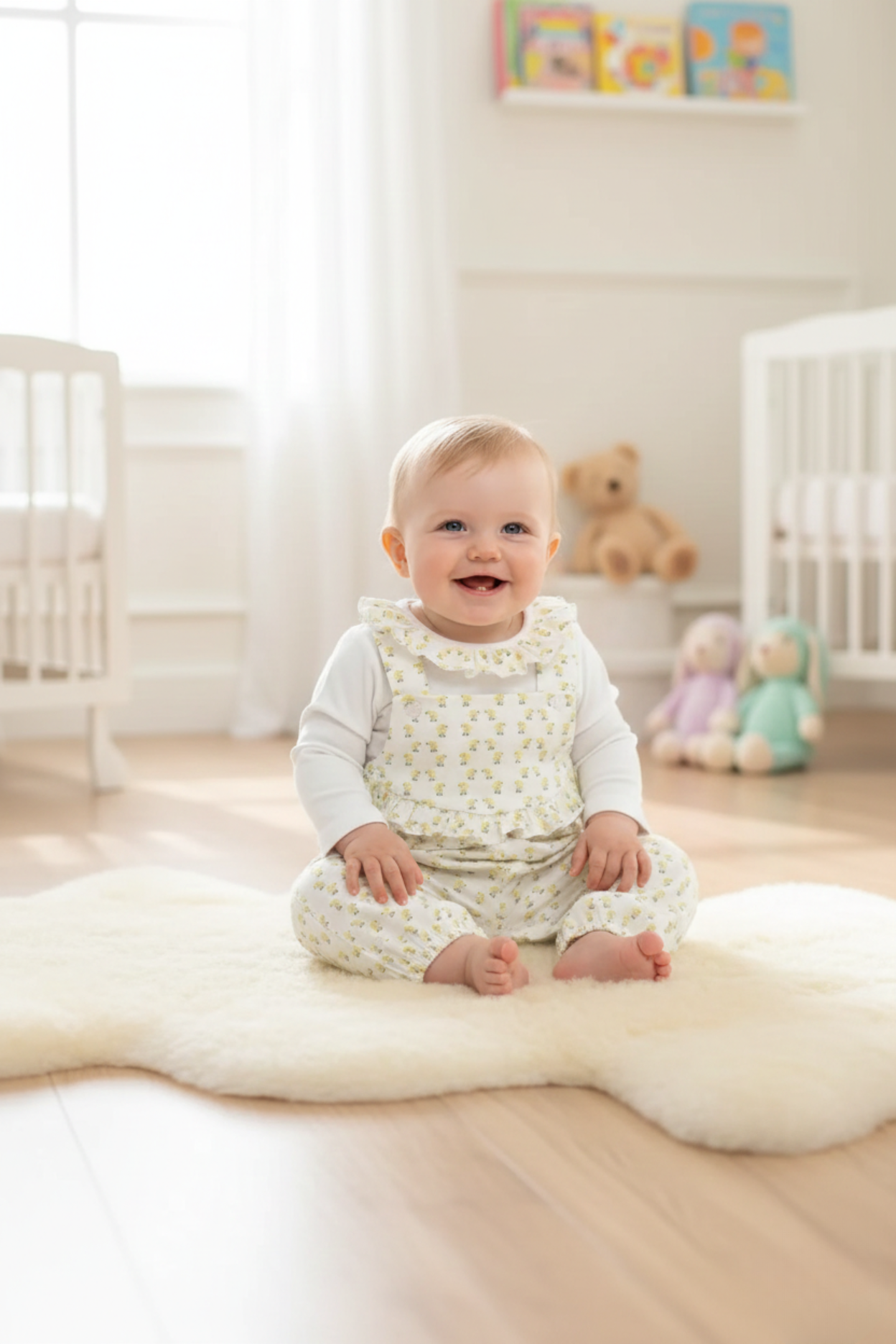 Jardineira Estampada Pintainhos