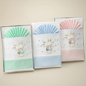 Jogo Lençóis Cama Bebé Algodão Coelhinhos