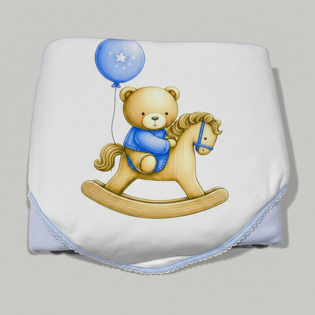 Manta Algodão Ursinho no Cavalinho