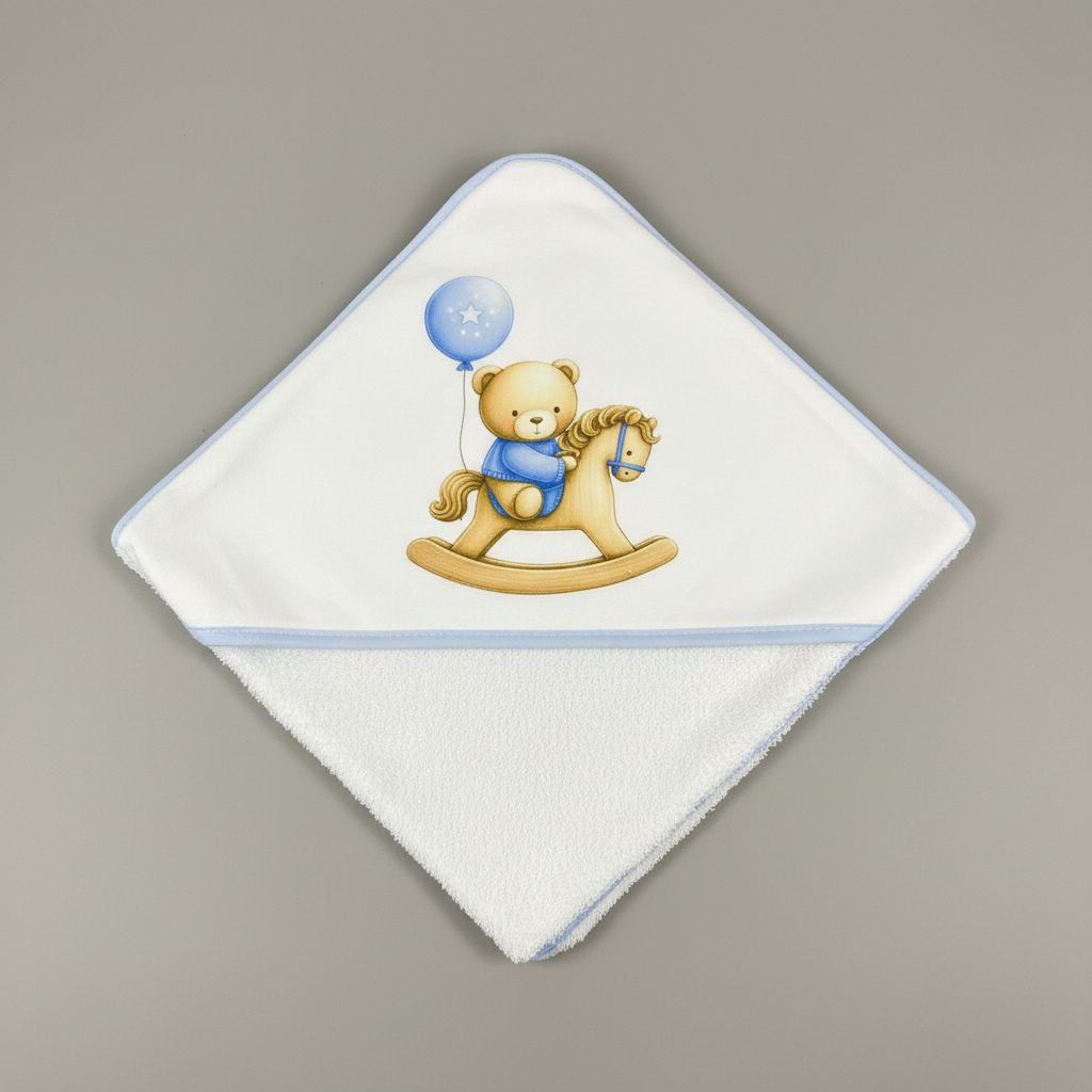 Toalha Bebé Ursinho no Cavalinho