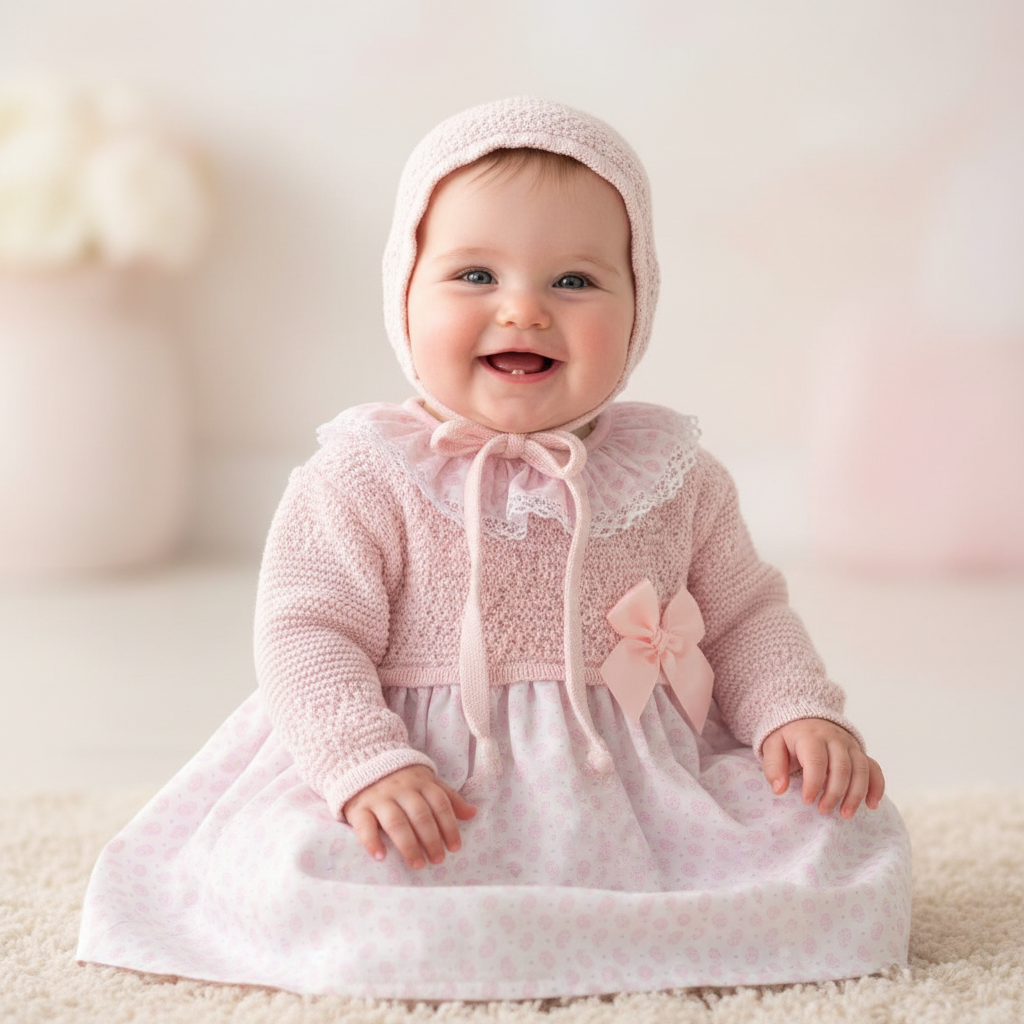 Vestido Malha e Tecido Forrado e Touquinha - Image 3