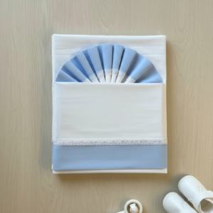 Jogo Lençóis Cama Bebé Algodão Bordado Inglês