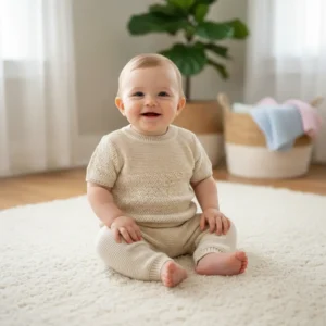 Conjunto em Malha 2 Peças, Camisola Trabalhada e Calça