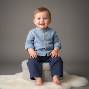 Conjunto Menino em Musselina Camisa e Calça