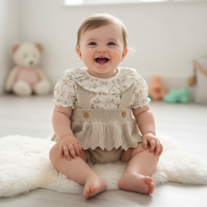Fofo em Malha Tricot e Blusa Florida Com Gola