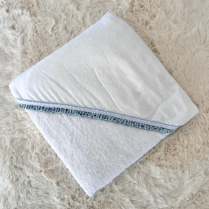 Toalha de Banho Bebé Plumetis Flores