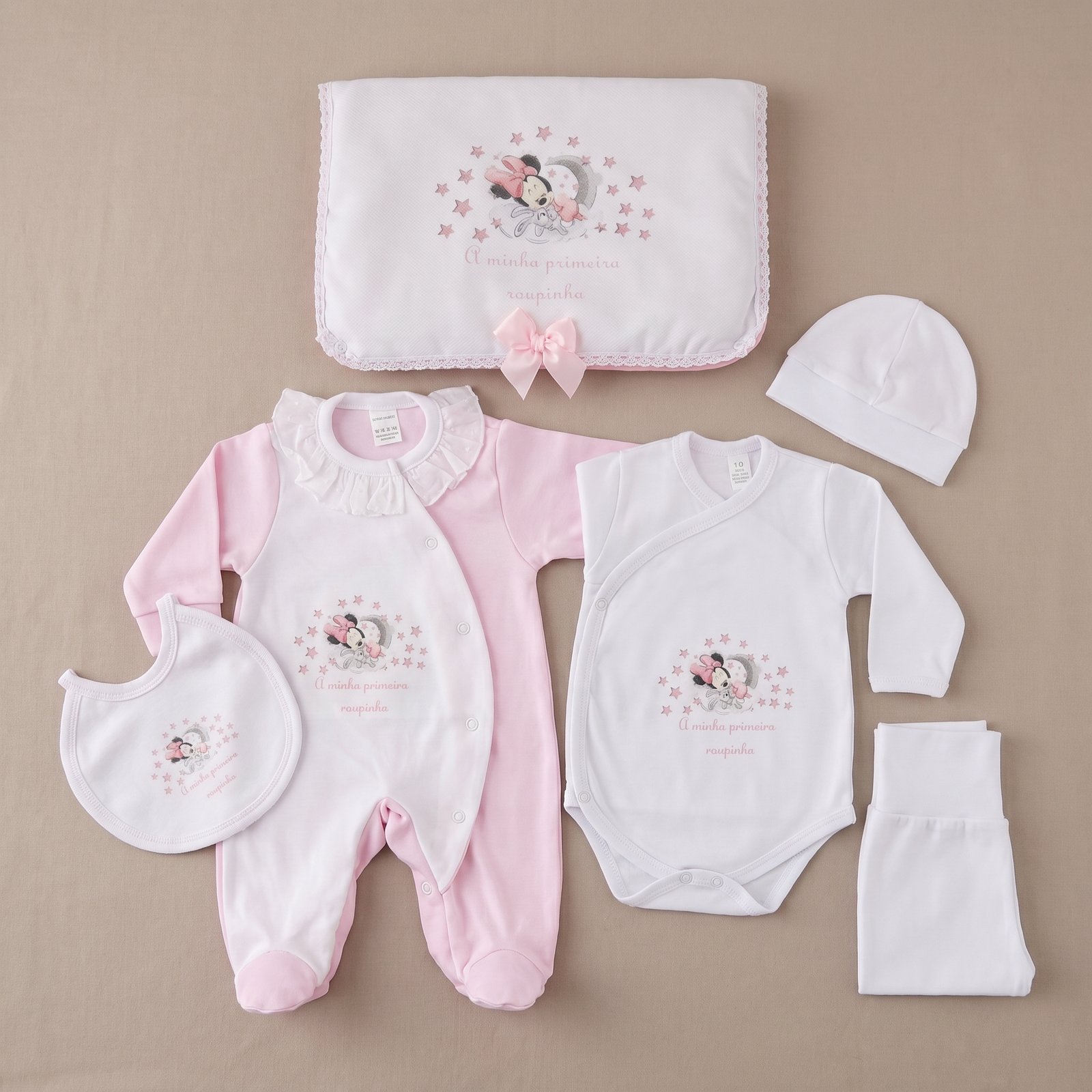 Conjunto 1ªRoupinha em Algodão Mickey e Minnie na Lua - Image 2