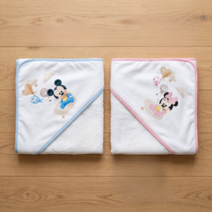 Toalha de Banho Mickey e Minnie Bebé