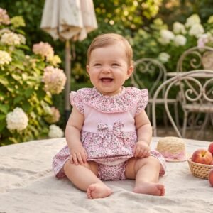 Conjunto Vestido Florido e Cuequinha Tapa-Fralda
