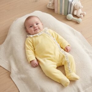 Babygrow em Veludo Flores