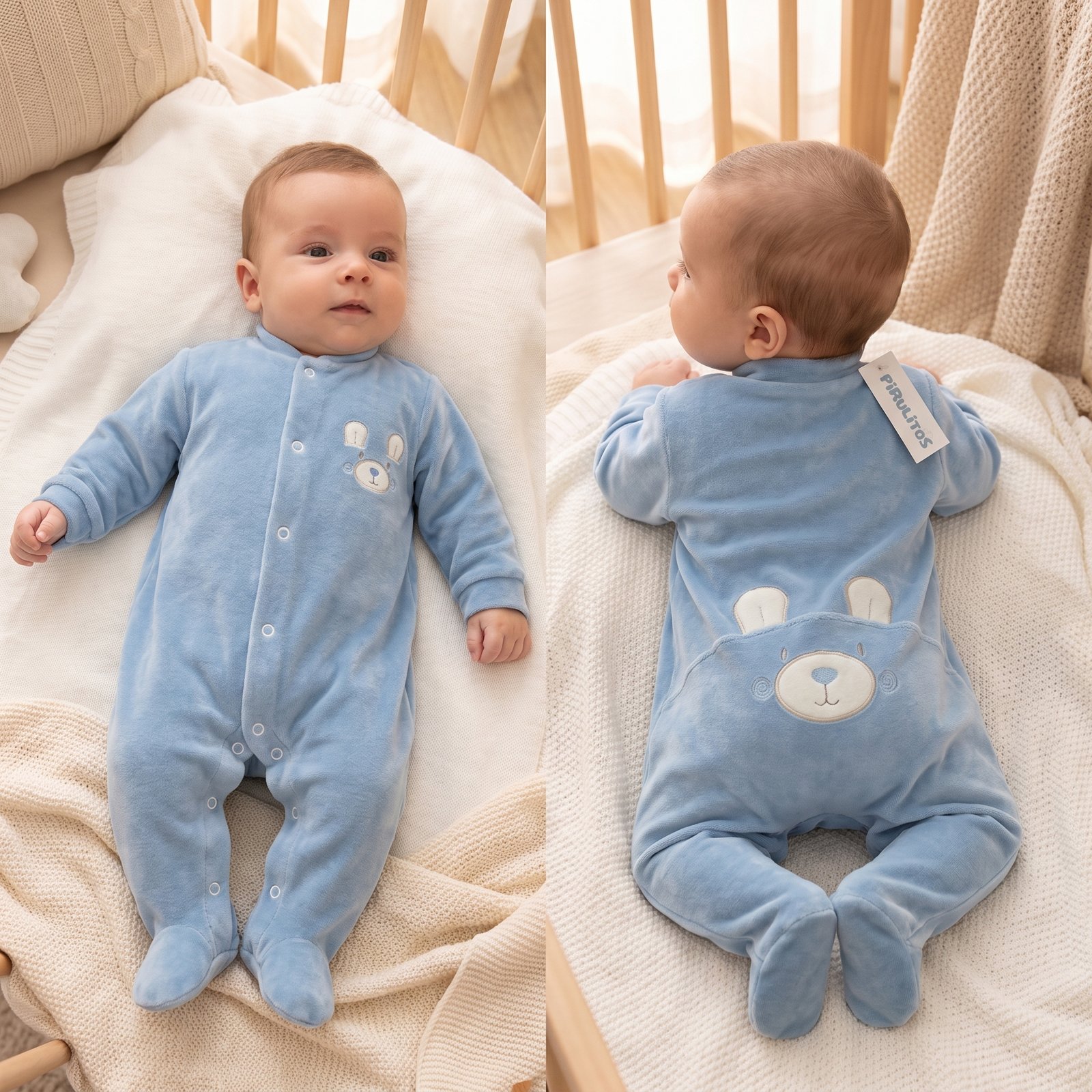 Babygrow em Veludo Ursinho Orelhinhas