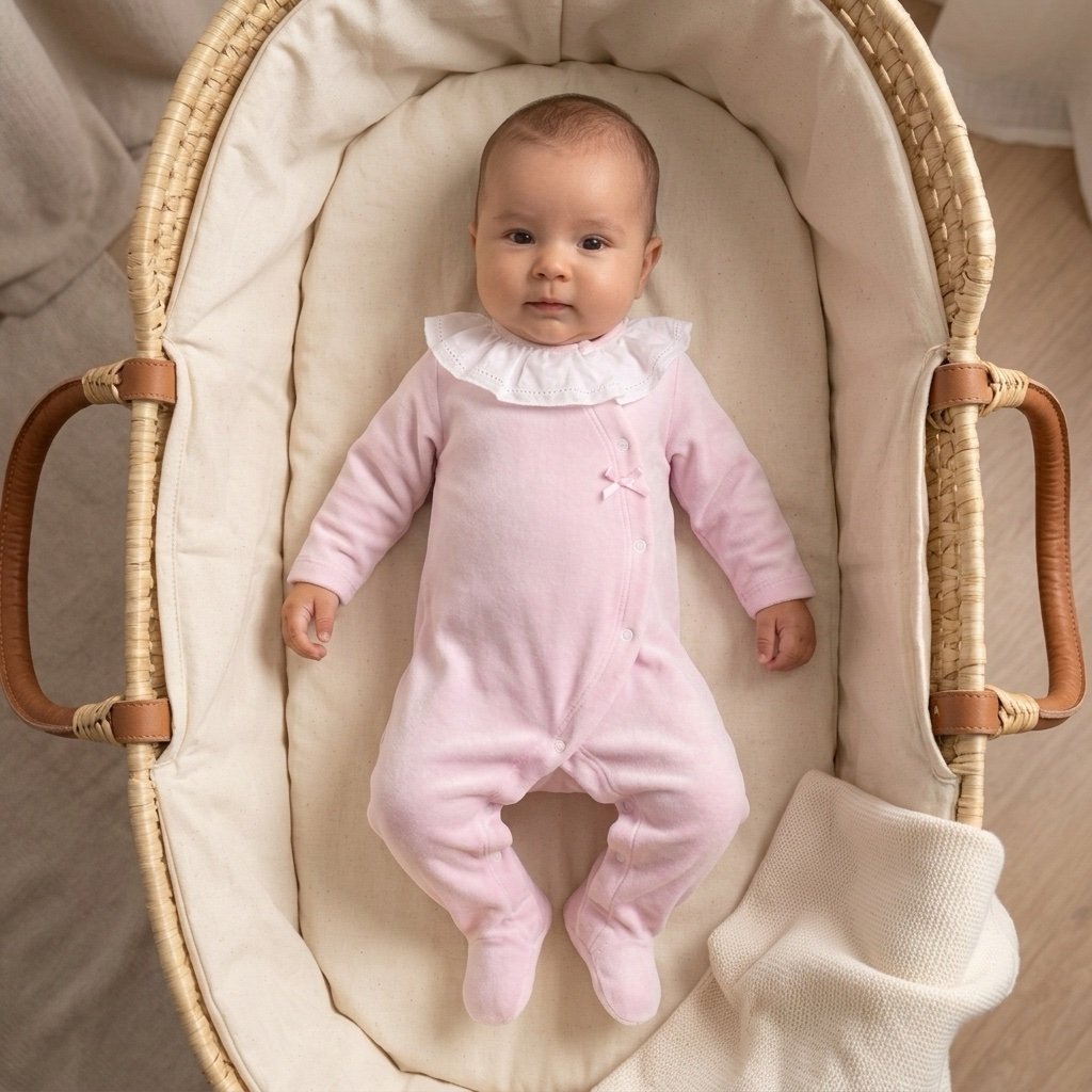 Babygrow em Veludo Gola Folho e Lacinho - Image 3