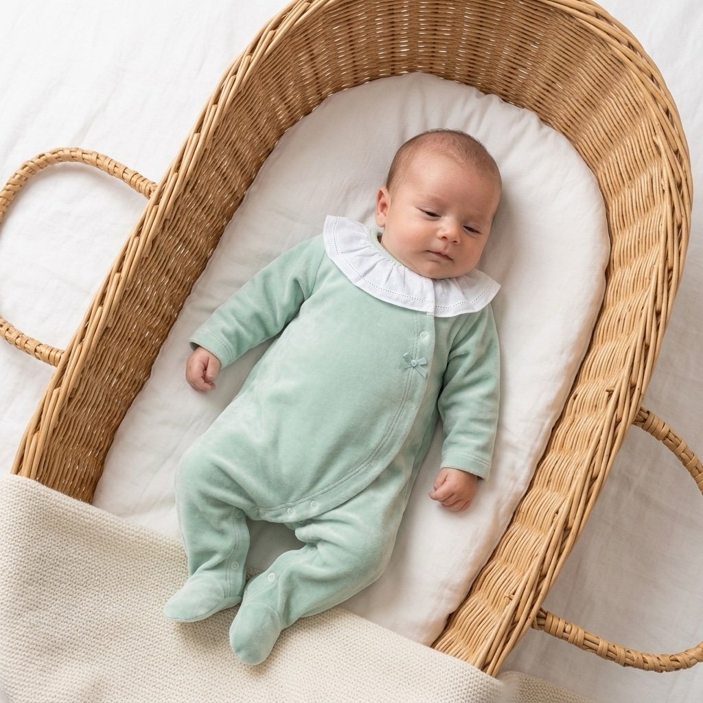 Babygrow em Veludo Gola Folho e Lacinho - Image 6
