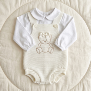 Conjunto Fofo Menina em Malha Com Ursinho e Lacinho