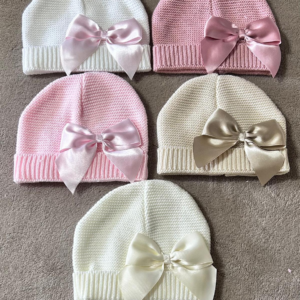 Gorro Bebé Malha Com Lacinho