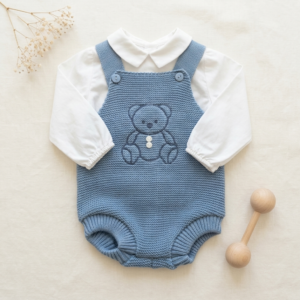 Conjunto Fofo Menino em Malha Com Ursinho