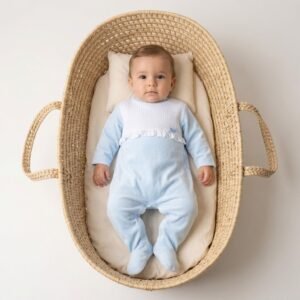 Babygrow em Veludo Com Peitilho Plissado