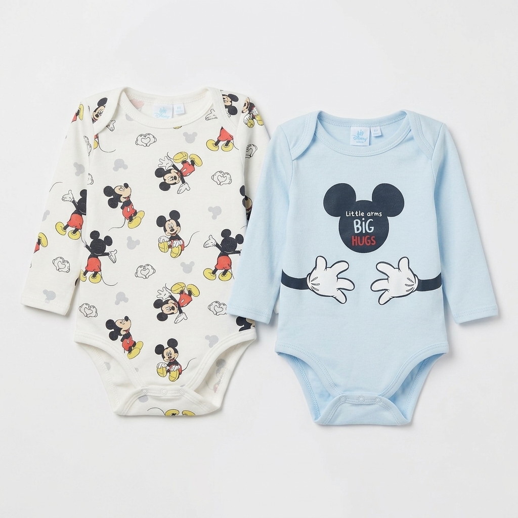 Body Bebé em Algodão Mickey